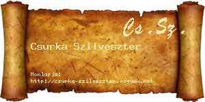 Csurka Szilveszter névjegykártya